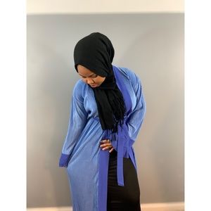 Blue open abaya